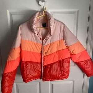 Wild Fable Puffer Jacket Ladies M Neon Retro Fit